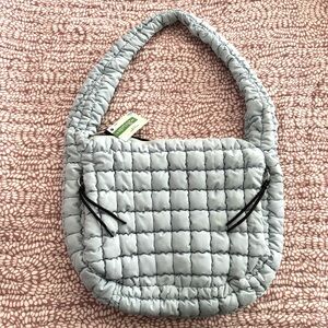 Pale Blue Quilted shoulder Bag